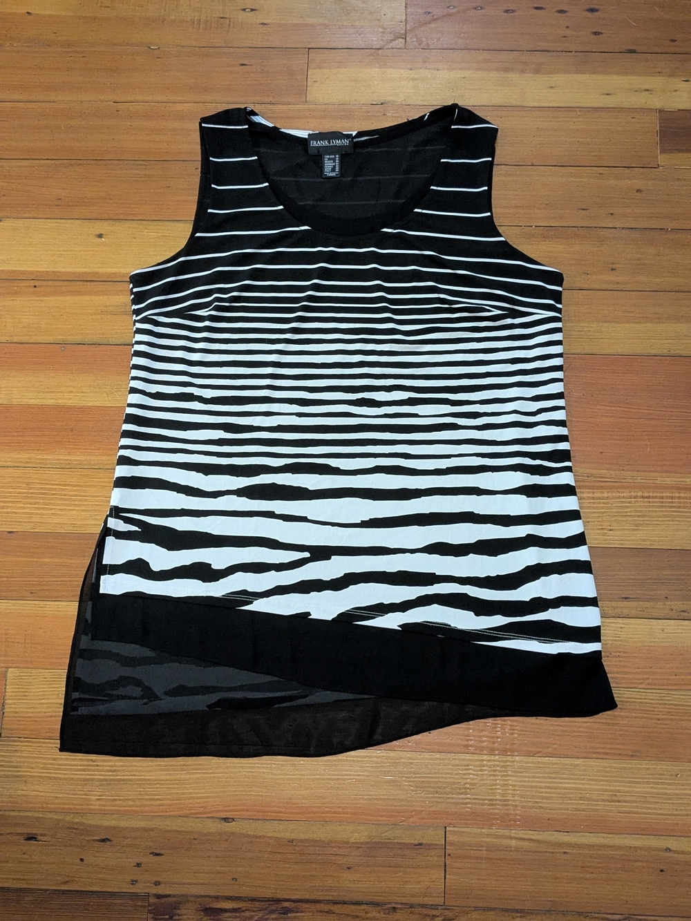 FRANK LYMAN DESIGN - SIZE 16 Zebra-Striped Tunic - Picture 16 of 16